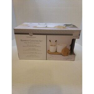 New In Box Huntington Home Bamboo Canister Set With Smooth Finish